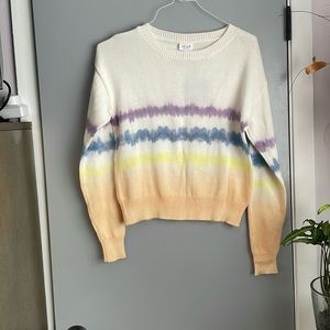 Le Lis white multi tie dye sweater, size S